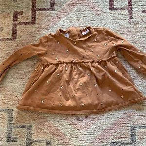 Zara baby girls long sleeve shirt with hearts